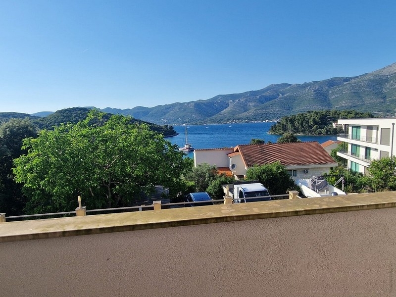 Sea view from the balcony of the Peljesac peninsula