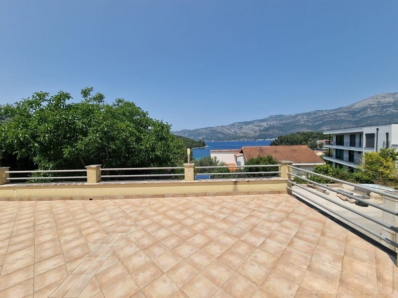 Terrace overlooking the sea and the Peljesac peninsula