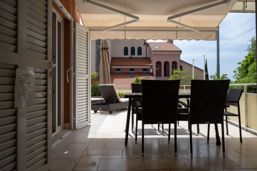 Loggia with awning