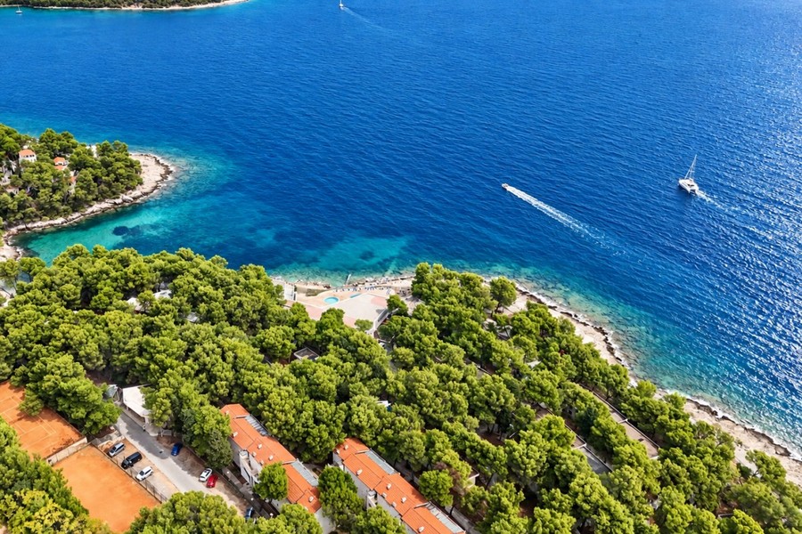 Coastline at Jelsa with clear water