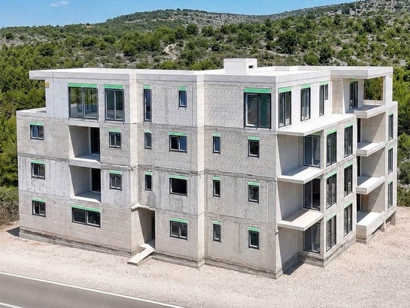 Rear of the new-build under construction
