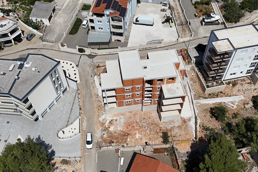 Construction site of the residential building from above