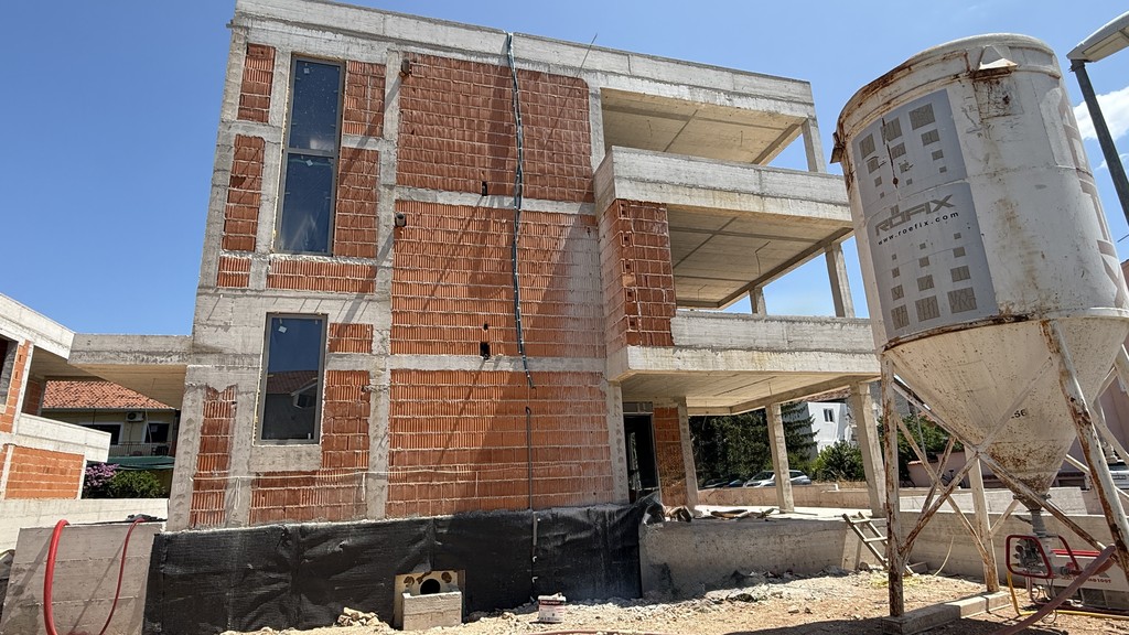 Side view of the residential building with terraces
