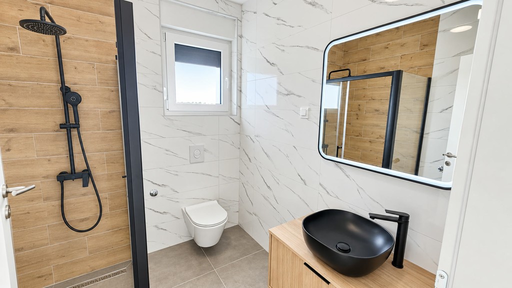 Bathroom with rain shower
