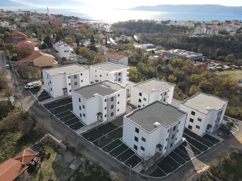 New-build properties with parking spaces from above