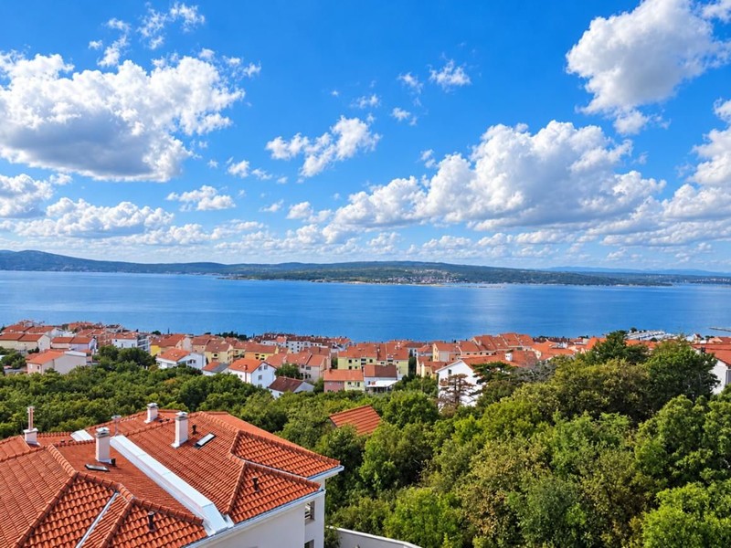 Apartment with pool and sea view in Crikvenica