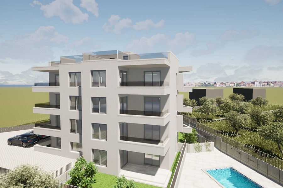South side with terraces on all floors