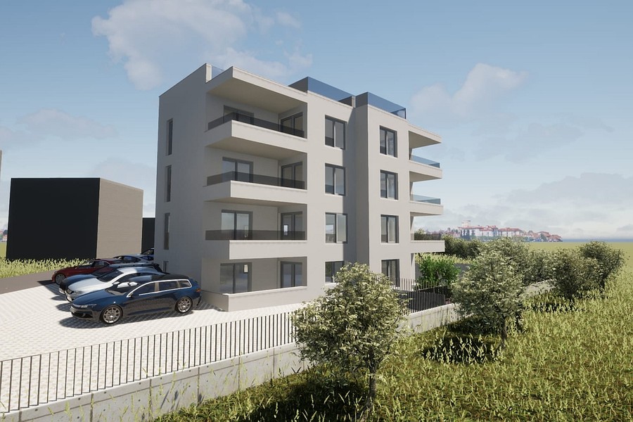 Apartment with sea view in a new building on Ciovo