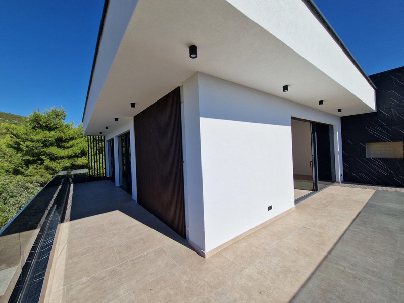 Loggia along the apartment with tiled floor