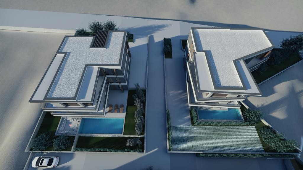 Aerial visualisation of the new-build development