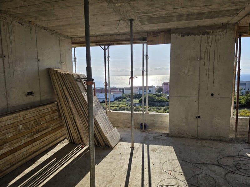View of the construction site towards the sea