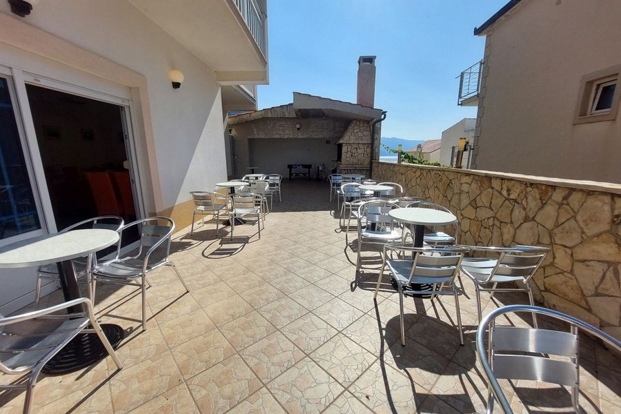 Restaurant terrace with seating