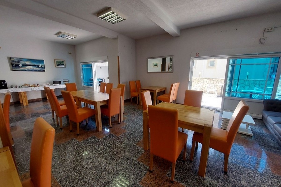 Restaurant interior with tables