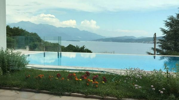 The sea view from the infinity pool of the new villa for sale in Montenegro, near Dubrovnik.