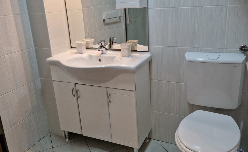 Bathroom with vanity and toilet