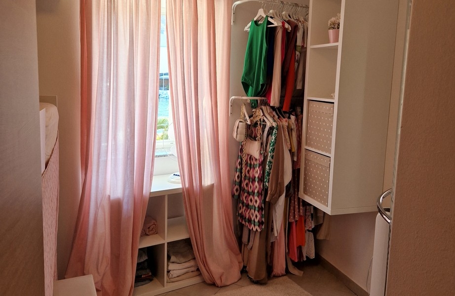 Dressing area with window and sea views