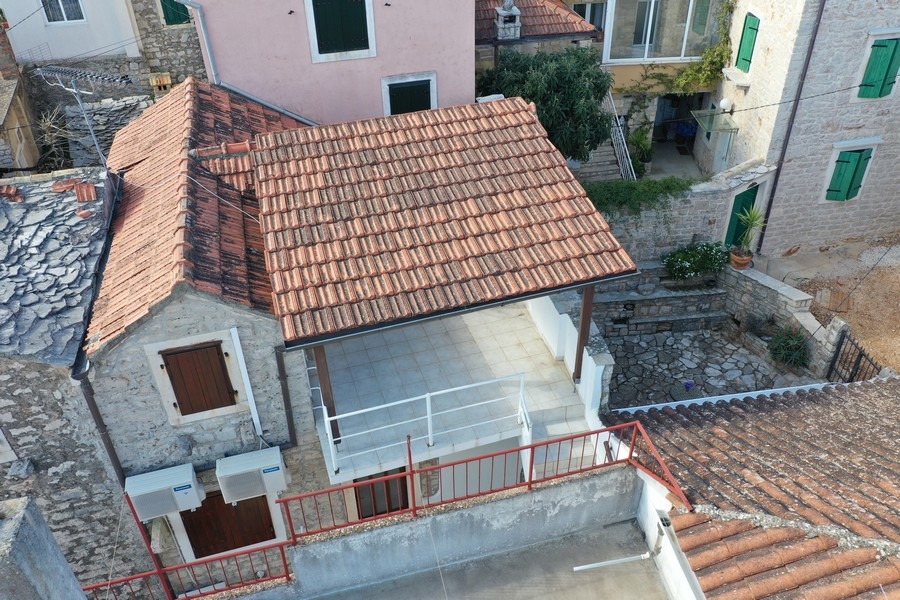 Courtyard with a small garden