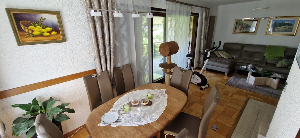 Dining table in the living area