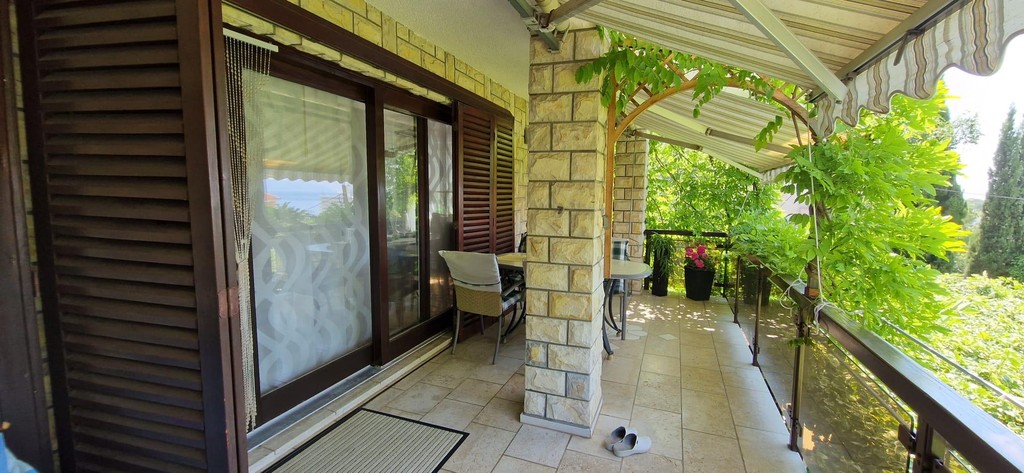 Covered balcony with plants