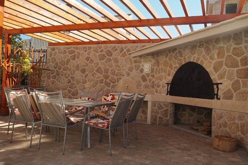 Impressions of the luxury villa at night. She is for sale.