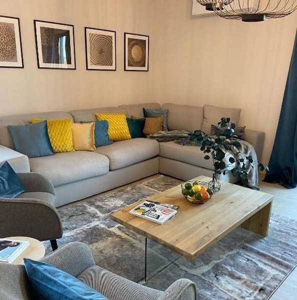Bright living area fully furnished