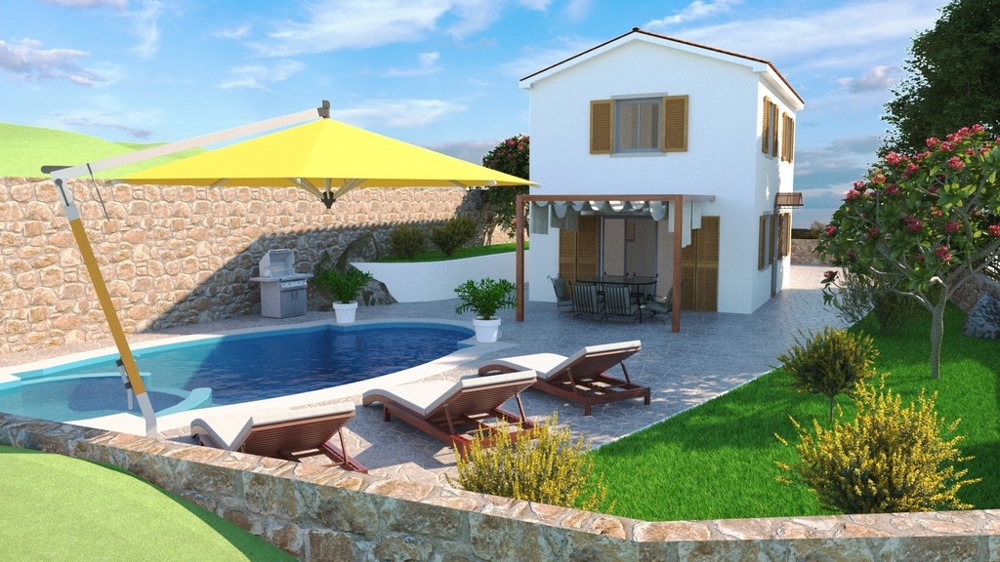 New construction project for a small house in Croatia - Panorama Scouting.
