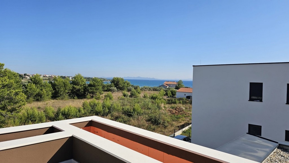Terrace with sea view - luxury property H3778 in Privlaka, Dalmatia.