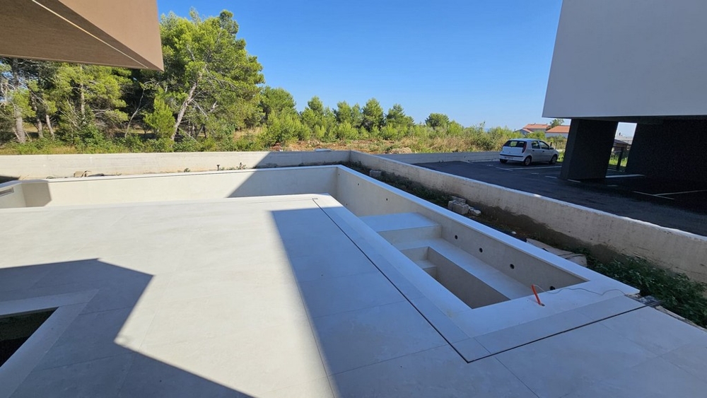 Swimming pool under construction on the terrace of Villa H3778 in Privlaka.