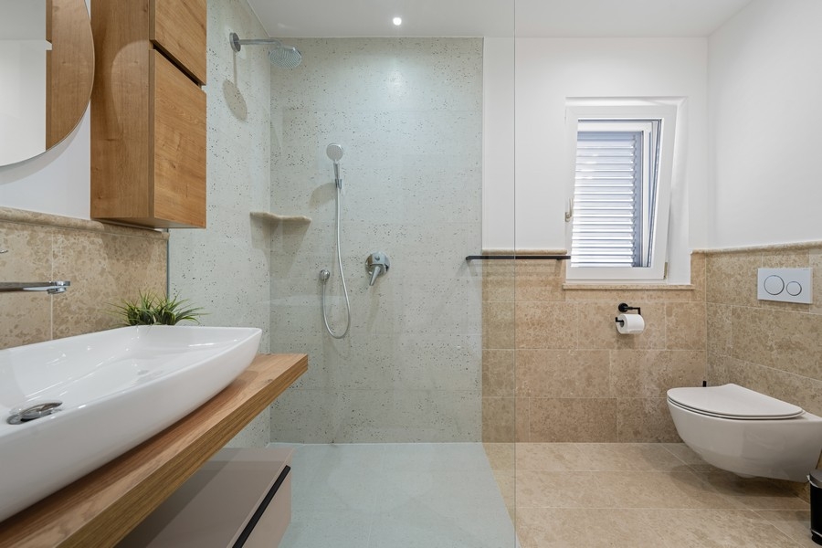 Modern bathroom with shower
