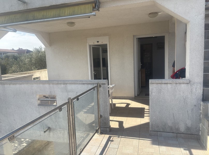 Spacious terrace with railings