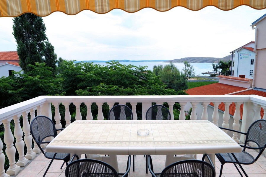 Sea view from the terrace of property H3790 on Pag in Croatia.