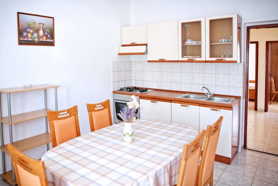 Kitchen and dining table.