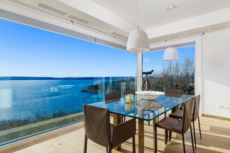 Dining area with panoramic sea views