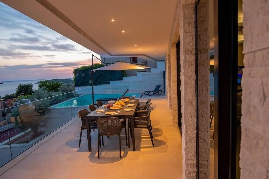 Terrace of property H3815 near Primosten in Dalmatia.
