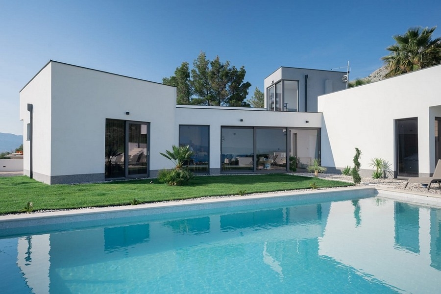 Modern villa with sea views for sale near Split, Croatia.
