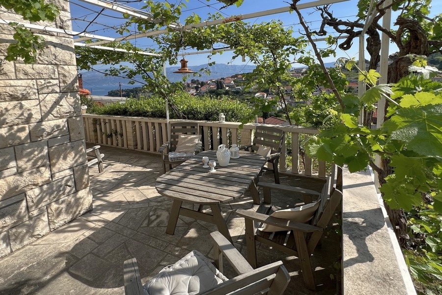 Sea view from the terrace of property H3819 on Brac in Croatia.