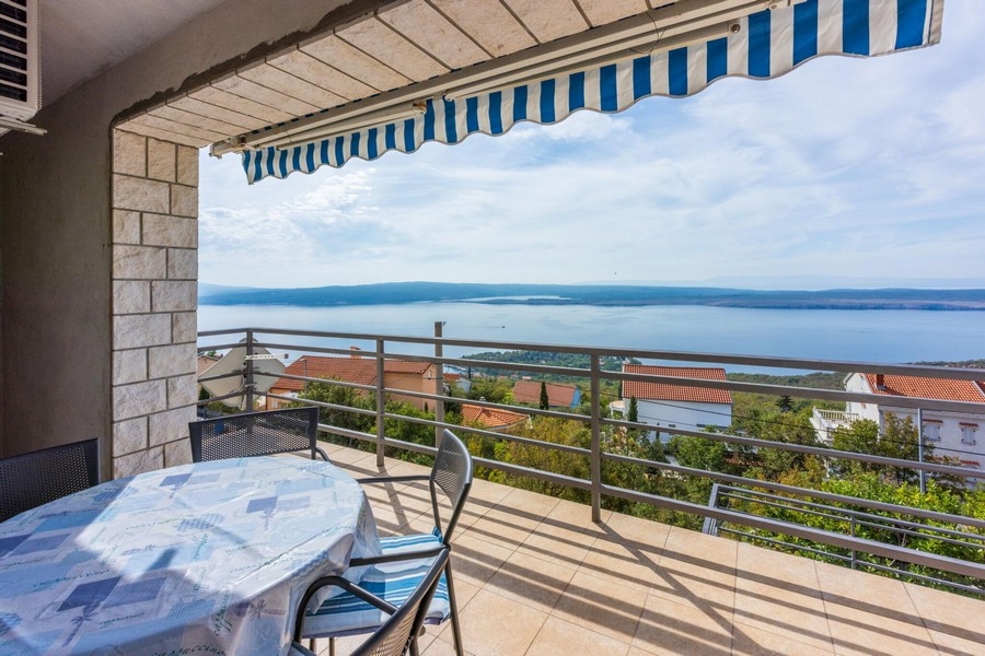 Sea view from covered balcony in Croatia