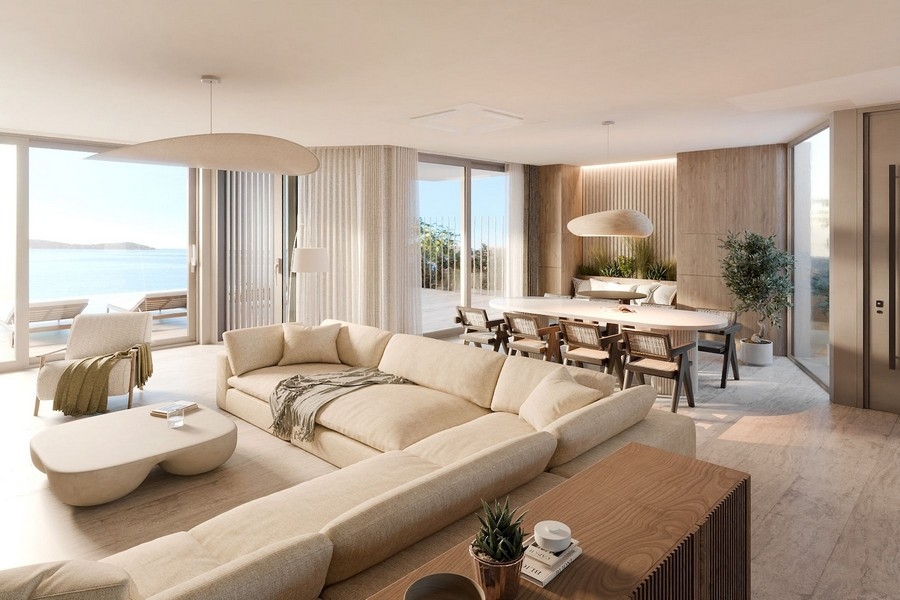 Spacious living area with panoramic sea views
