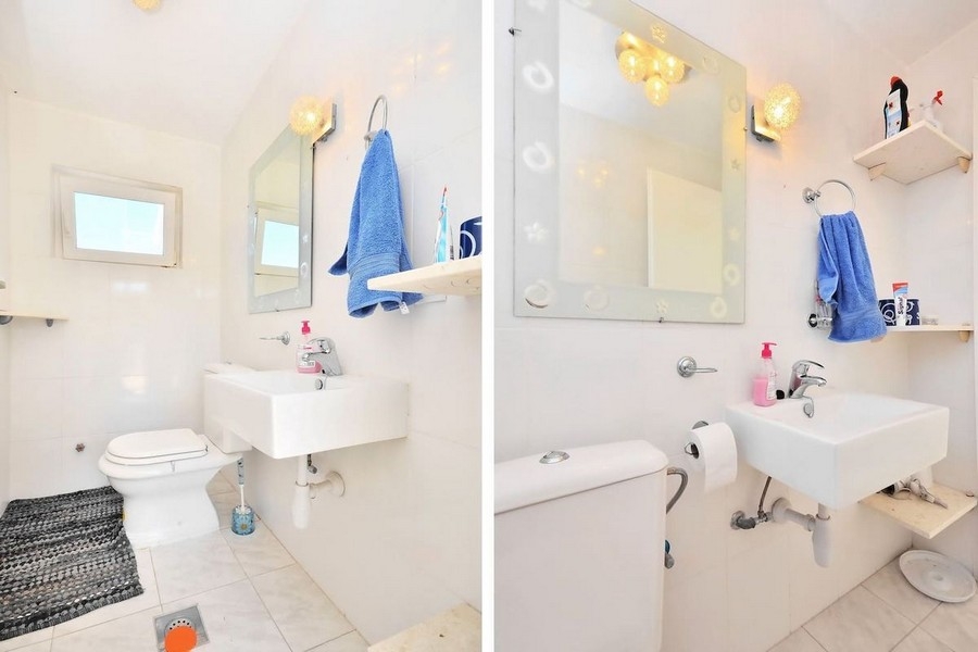 Bathroom with sink and toilet