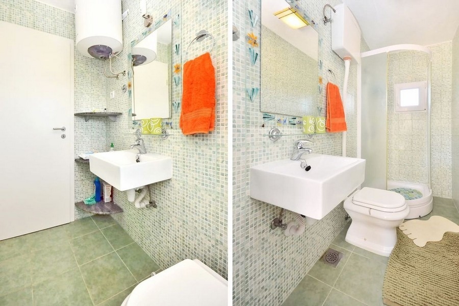 Bathroom with shower and sink