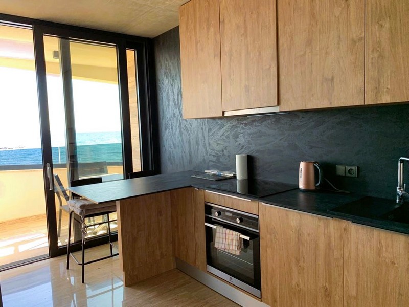 Kitchen with sea view modern villa Croatia