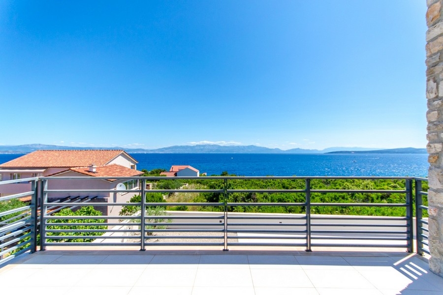 Panoramic sea view from balcony of a modern apartment
