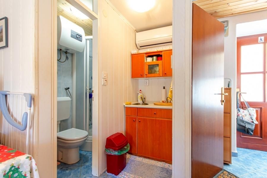 Entrance area with kitchen and bathroom