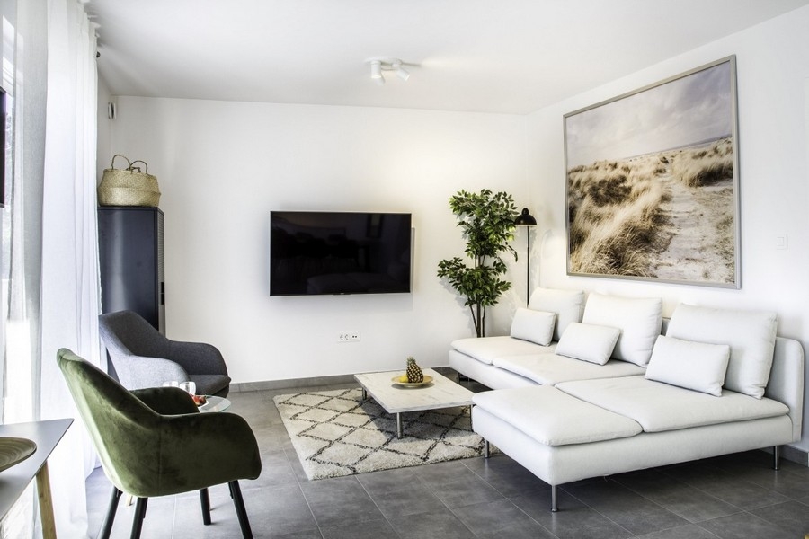 Modern living area of ​​offer H3856 in Rogoznica, Croatia.