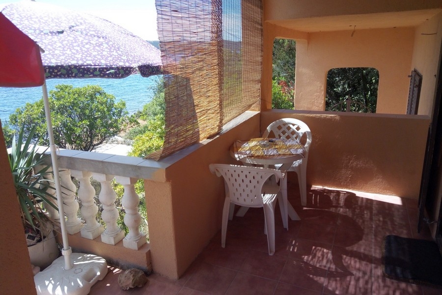 Covered terrace overlooking the sea