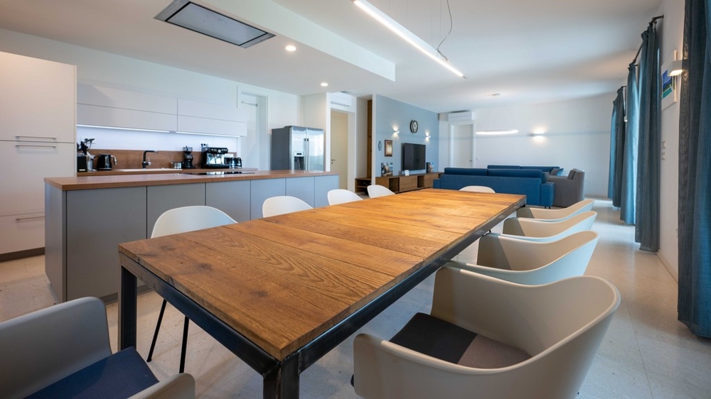 Open living and dining area with high-quality furnishings