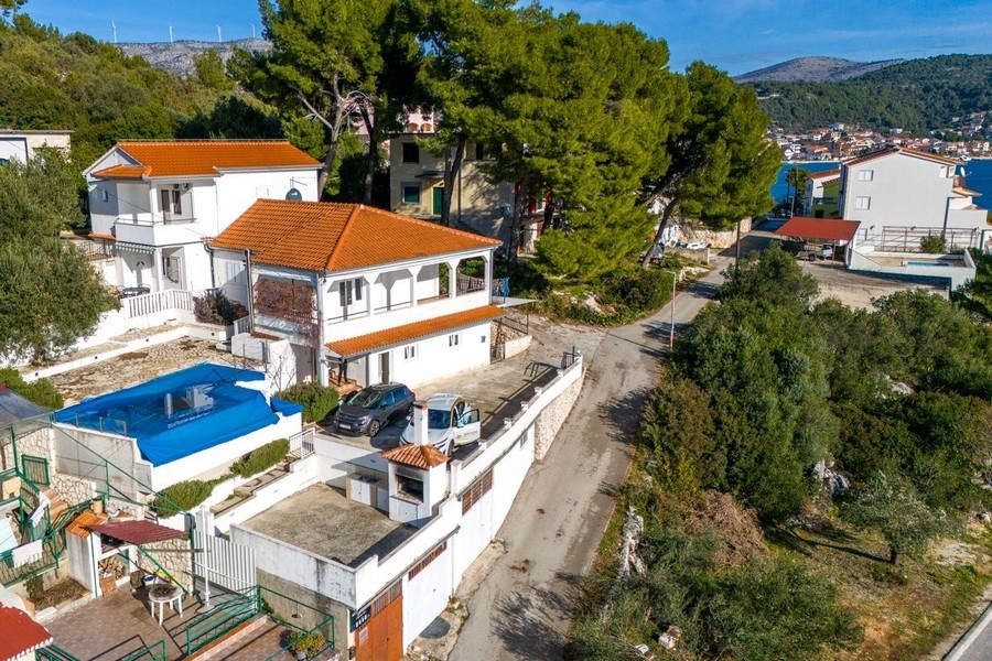 Apartment house with 6 units and pool for sale near Trogir, Dalmatia.