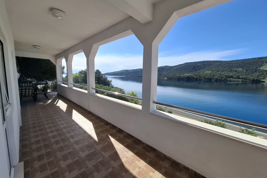 House with sea views for sale near Trogir in Croatia.
