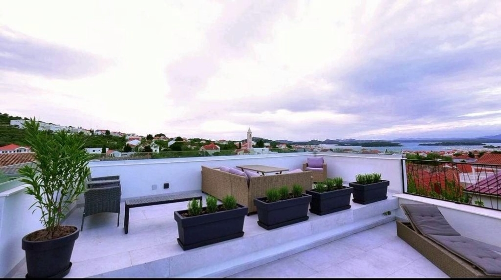 Roof terrace of property H3887 on Murter in Croatia.