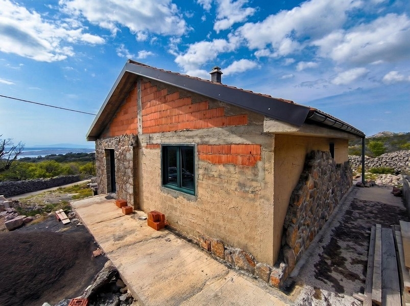 Unfinished house in nice weather in Croatia.